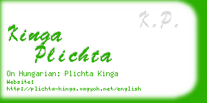 kinga plichta business card